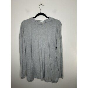 Garnet Hill Women's Gray Long Sleeve Hooded Pullover Silk Blend Size Medium
